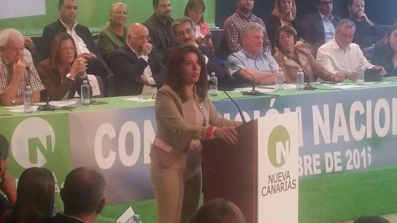 Carmen Hernández, durante su intervención en la convención nacional de NC (Foto TA)