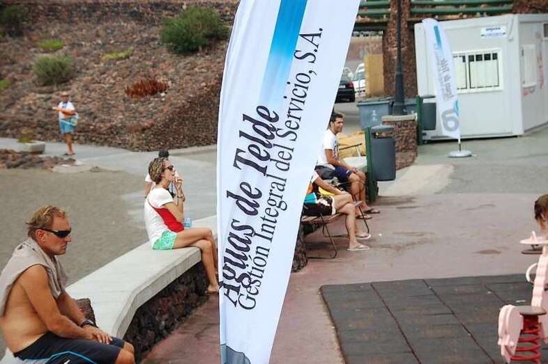 Banderola de Aguas de Telde en una actividad realizada en el municipio (Foto TA)