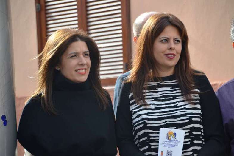 Carmen Hernández y la consejera insular Minera Alonso, ayer en Telde (Foto TA)