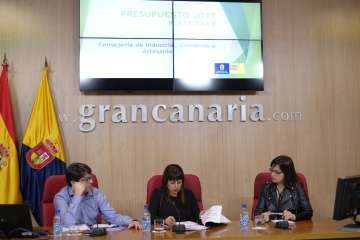 La consejera teldense Minerva Alonso presenta los presupuestos de Industria, Comercio y Artesanía para 2017 (Foto TA)