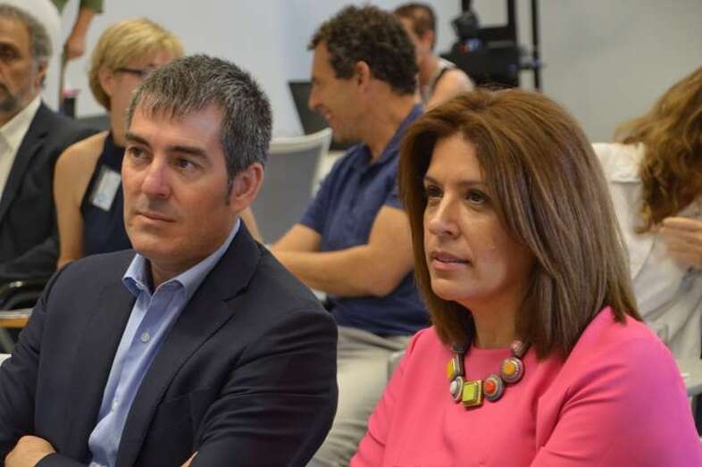 El presidente del Gobierno canario y la alcaldesa de Telde, en una imagen de archivo (Foto TA)