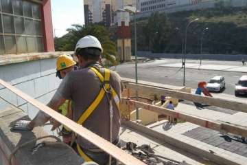 Obras en el Pabellón de Jinámar-Telde (Foto TA)