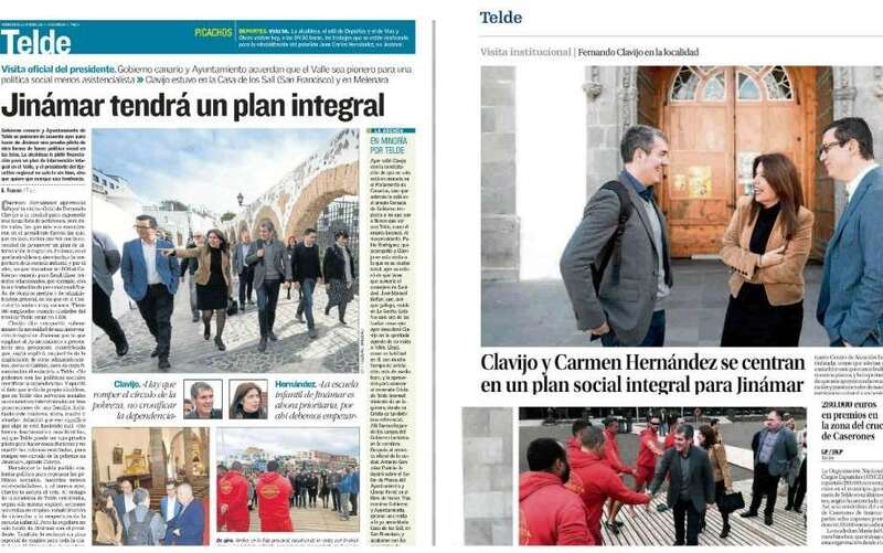Titulares de Canarias y LP/DLP de la visita de Clavijo (Foto TA)