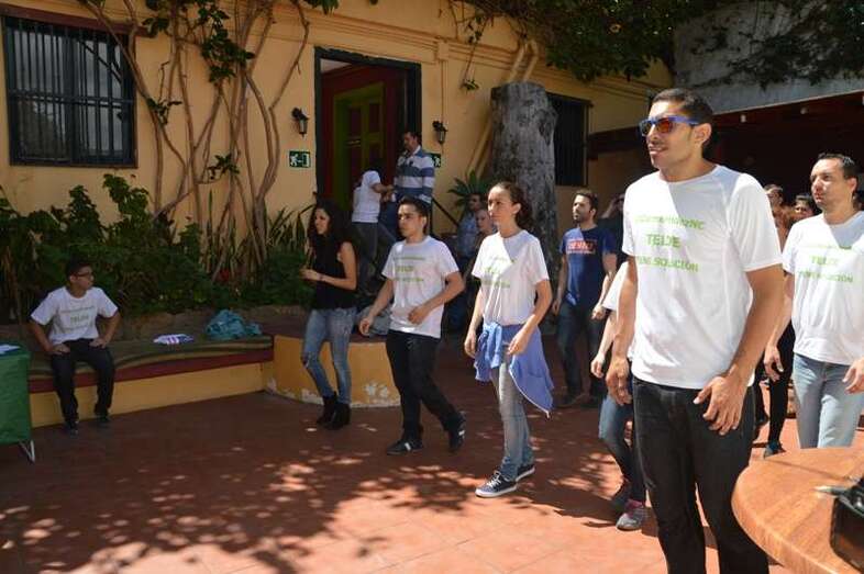 Abraham Santana, en una fiesta de jóvenes de Nueva Canarias de Telde (Foto TA)
