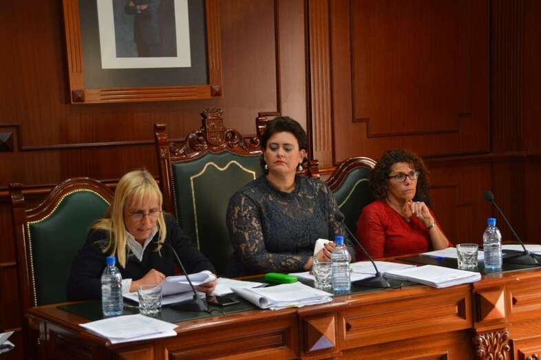 La concejala de Economía y Hacienda, Celeste López, presidió ayer durante unos minutos el Pleno de Telde (Foto TA)