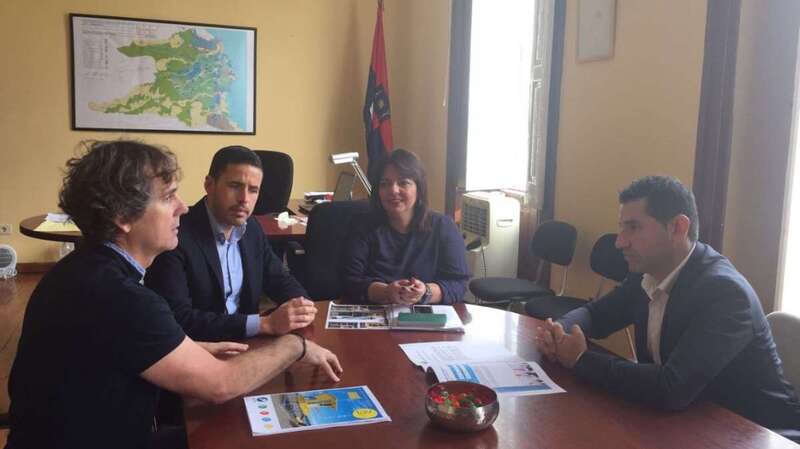 Esmoris, Suárez, Cabrera y Marichal, durante la reunión que mantuvieron días atrás (Foto TA)