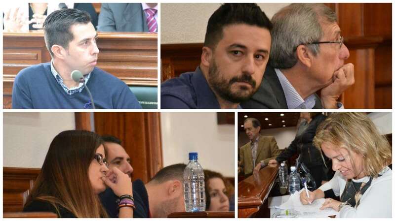 Portavoces del PSOE, Unidos, PP y No adscritos (Foto TA)