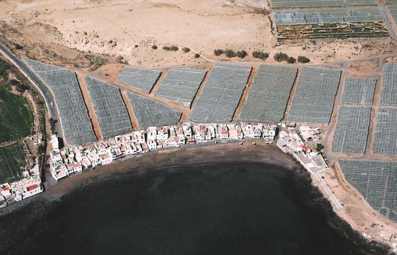Vista aérea de la playa de Ojos de Garza (Foto TA