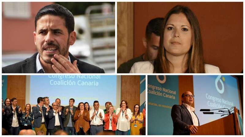 Héctor Suárez y Carmen Vega, en las fotos superiores. En las de abajo, dos momentos del congreso nacionalista (Foto TA)