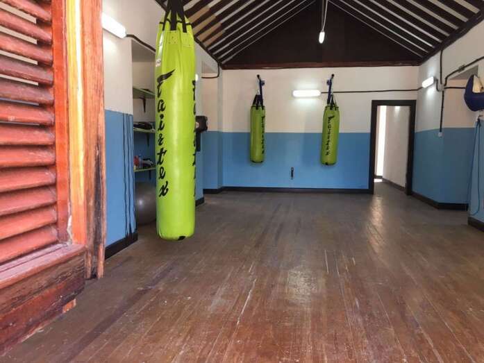 Gimnasio montado en la Casa de la Condesa (Foto Gaumet Florido/C7)