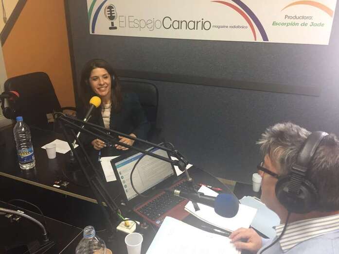 La alcaldesa de Telde, Carmen Hernández, en los estudios de El Espejo Canario (Foto TA)