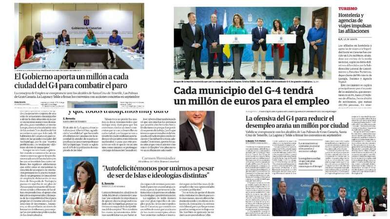 Noticias de la prensa regional sobre el acuerdo de ayer entre las grandes ciudades y el Gobierno de Canarias (Foto TA)