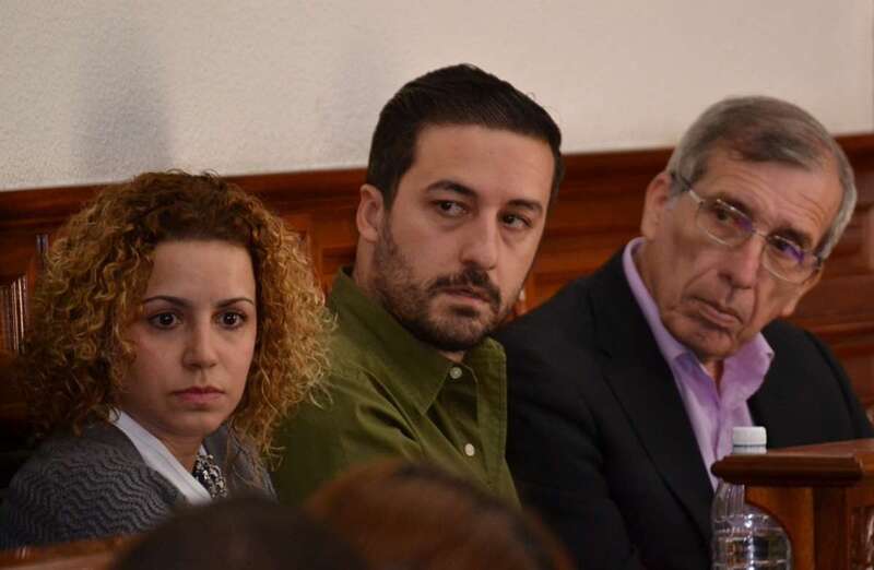 Tres de los cuatro ediles de Unidos, en un Pleno del Ayuntamiento de Telde  (Foto TA)