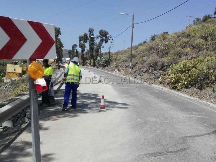 Imagen de archivo de obras en la carretera de La Higuera Canaria (Foto TA)