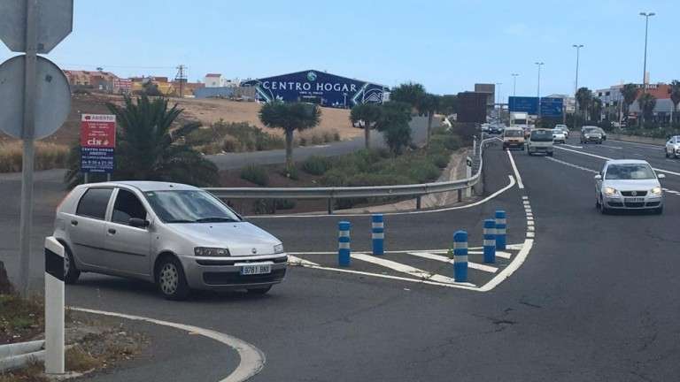 Vista del ramal de acceso a la nave comercial y de la GC-1 (Foto Canarias7)