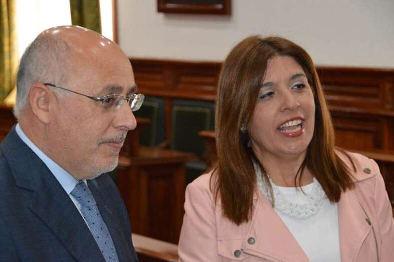 El presidente del Cabildo, Antonio Morales, y la alcaldesa de Telde, Carmen Hernández (Foto TA)