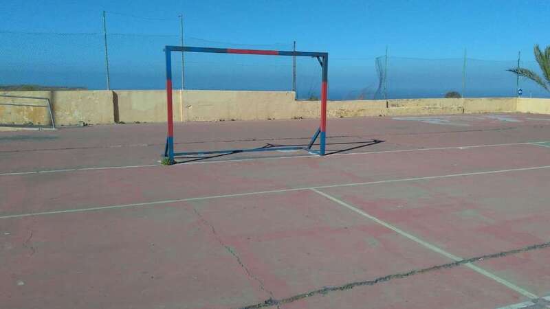Estado de la cancha de Caserones Altos (Foto TA)