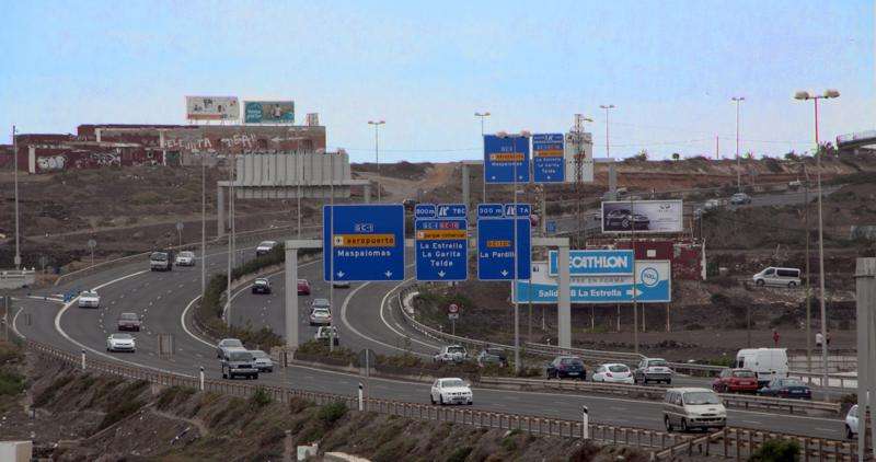 Archivo. La GC-1 a su paso por la franja baja del municipio de Telde (Foto TA)