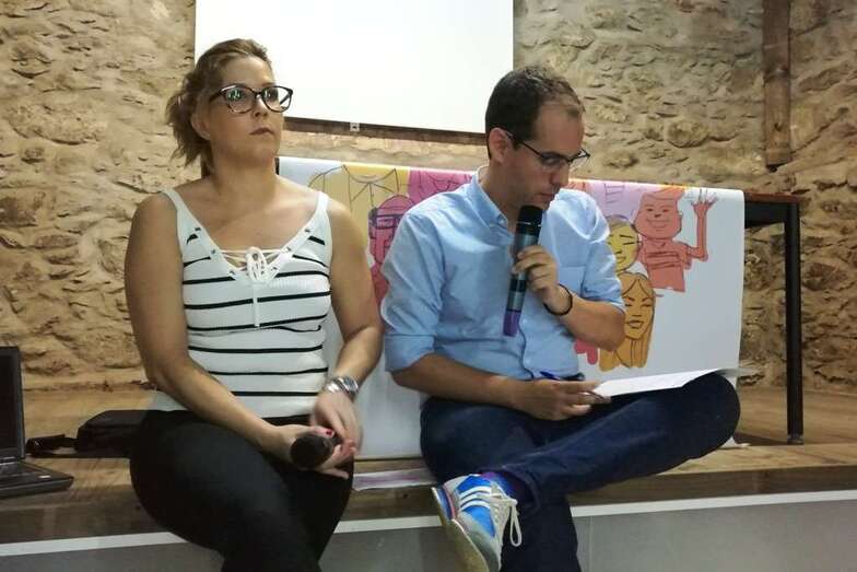 Miguel Montero e Ylenia Pulido, en el acto de esta noche (Foto TA)