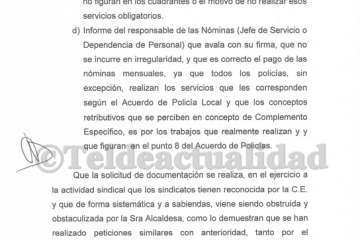 Escrito presentado por UGT en el Registro Municipal.