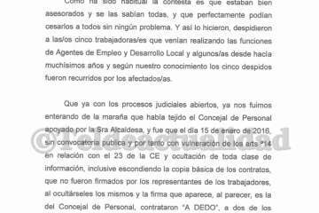 Escrito de UGT contra el exresponsable de Recursos Humanos e Igualdad (Foto TA)