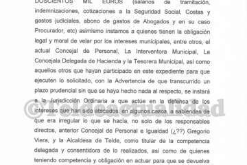 Escrito de UGT contra el exresponsable de Recursos Humanos e Igualdad (Foto TA)