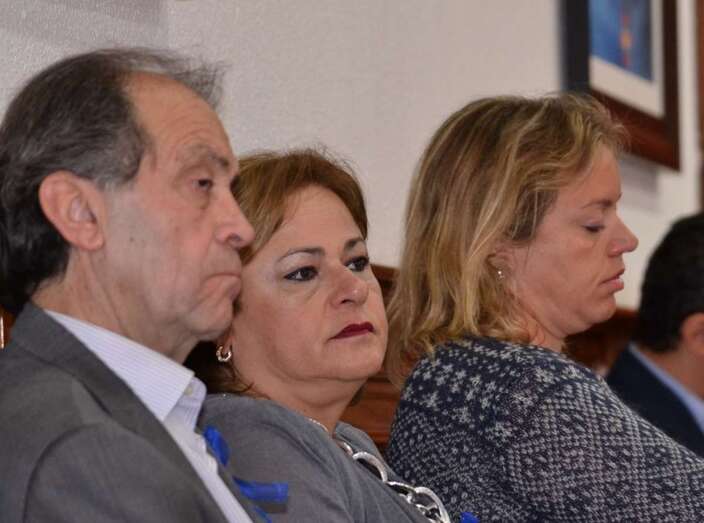 José Suárez, Mari Carmen Castellano y Sonsoles Martín, concejales del PP en Telde (Foto TA)