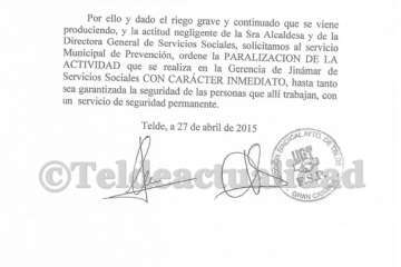 UGT denuncia en Trabajo la falta de seguridad en las UTS de Telde (Foto TA)