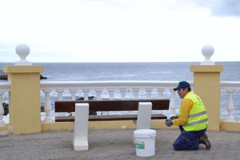 Imagen de archivo de unos trabajos sobre el paseo marítimo (Foto TA)