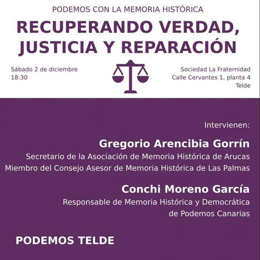 Cartel anunciador de la charla (Foto TA)