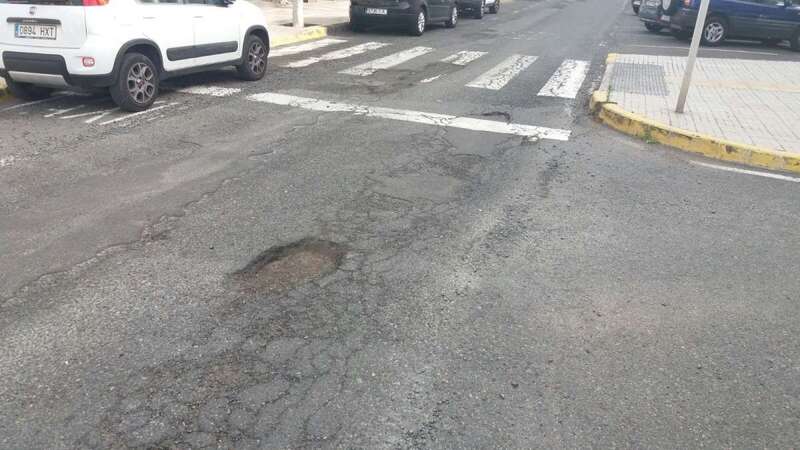 Archivo. Bache en la calle de Américo Vespucio (Foto TA)