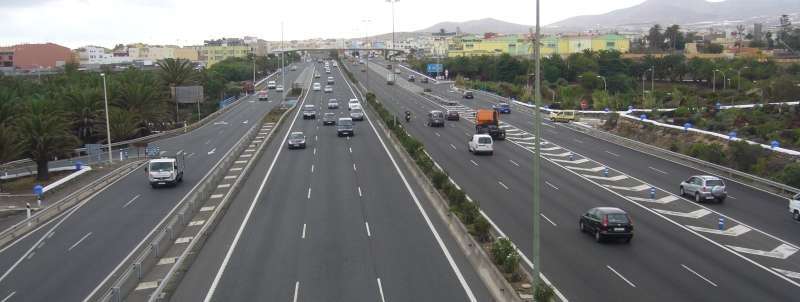 Autovía GC-1 a su paso por Telde (Foto TA)