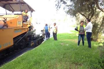 Obras de reasfaltado entre Melenara y Salinetas (Foto TA)