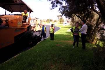 Obras de reasfaltado entre Melenara y Salinetas (Foto TA)