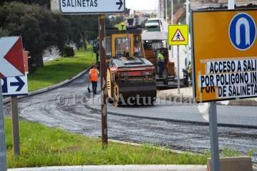 Obras de reasfaltado entre Melenara y Salinetas (Foto TA)