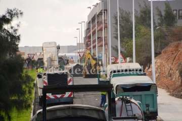 Obras de reasfaltado entre Melenara y Salinetas (Foto TA)
