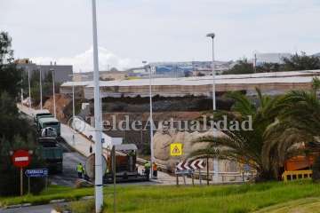 Obras de reasfaltado entre Melenara y Salinetas (Foto TA)