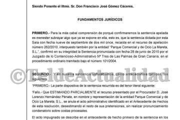 Sentencia del TSJC sobre La Mareta (Foto TA)