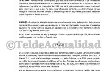 Sentencia del TSJC sobre La Mareta (Foto TA)