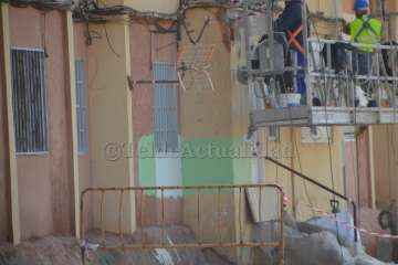 Visita a las obras de rehabilitación de Los Marinos de Melenara (Foto TA)