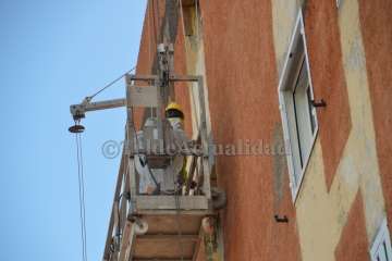 Visita a las obras de rehabilitación de Los Marinos de Melenara (Foto TA)