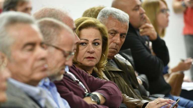 Banquillo de acusados en la vista oral de este lunes (Foto C7)