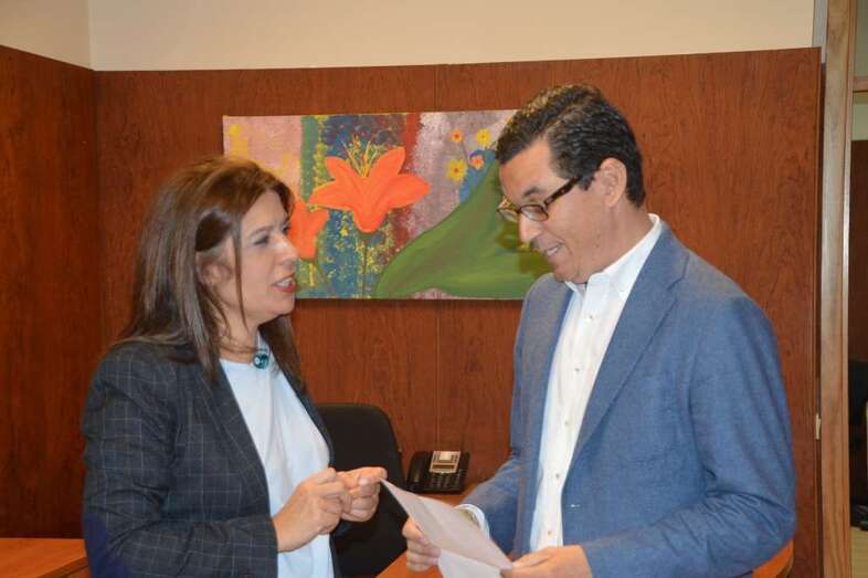 La alcaldesa y Pablo Rodríguez, en una imagen de archivo (Foto TA)