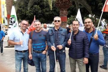 Protesta de policías locales para exigir el anticipo de la edad de jubilación (Foto TA)