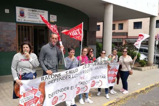 Los trabajadores de Ralons del Centro de Día de La Pardilla, en huelga (Foto TA)