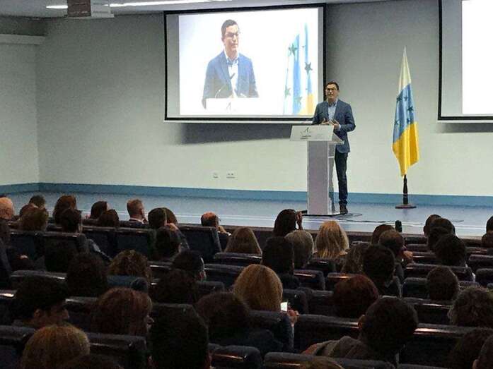 Pablo Rodríguez se dirigió a los asistentes a la convención nacional (Foto TA)