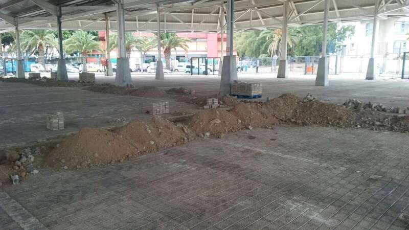 Imagen de las obras en el área polivalente de Narea (Foto TA)