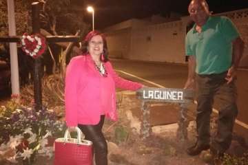 Enramado y brindis popular por el Día de la Cruz en Lomo Guinea (Foto TA)