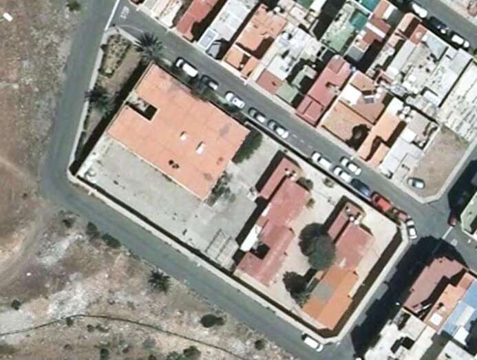 Vista aérea del antiguo colegio de Ojos de Garza (Foto TA)