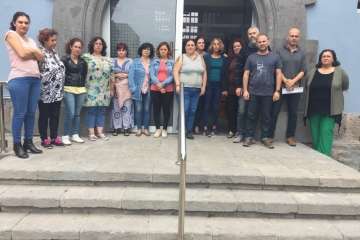 Acto de repulsa en la Casa Municipal de la Mujer de Las Palmas de G.C. (Foto TA)